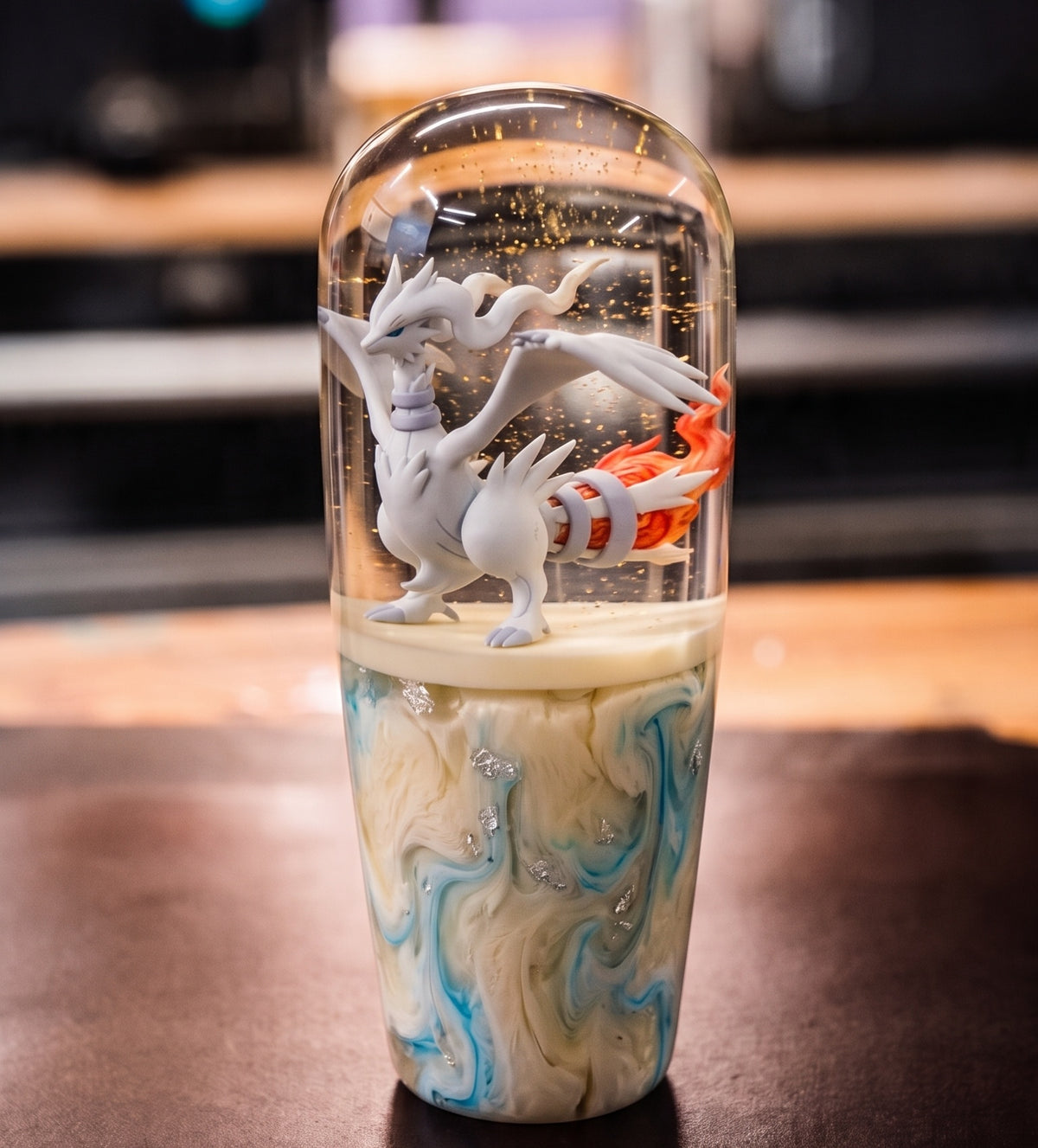 Custom Reshiram Resin Shift Knob